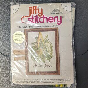 Vintage Boston Fern Jiffy Stitchery Kit